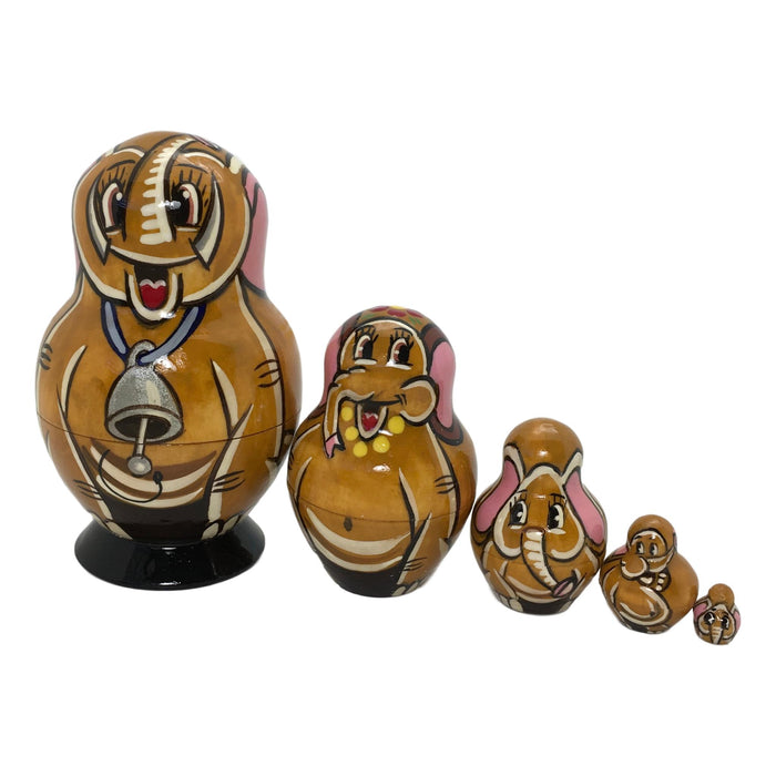 African animals nesting dolls