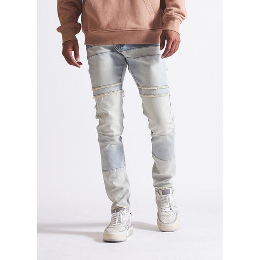 Embellish Sector Light Blue Denim Jeans (EMBHOL23-037) - Stylish and versatile men's denim jeans with distressed detailing and a light blue wash