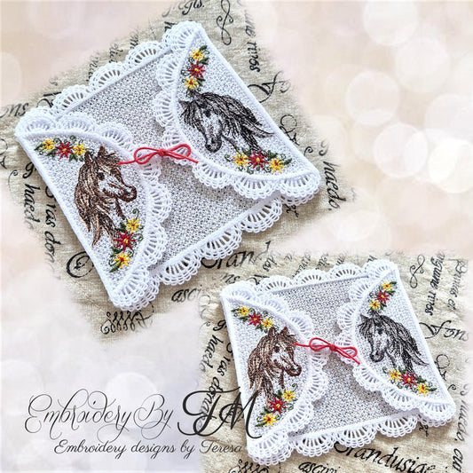 Envelope with horses / 5x7 hoop