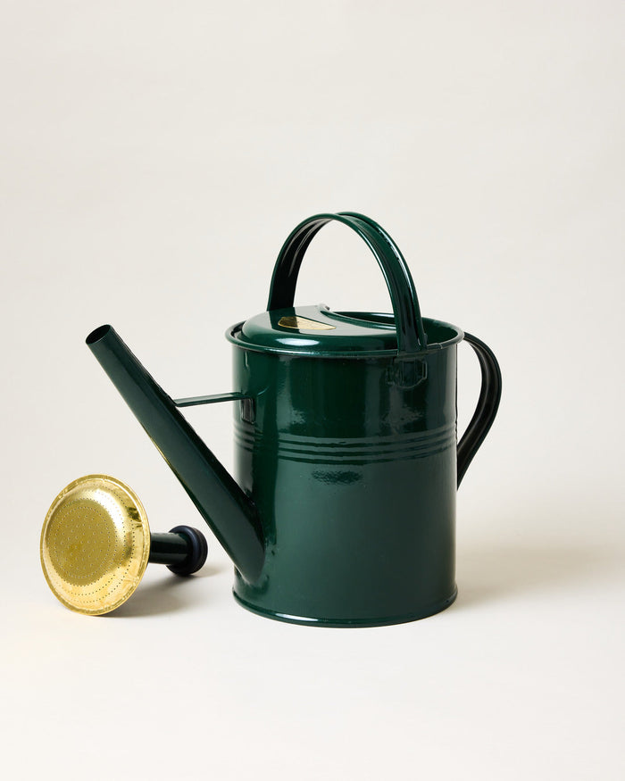 Farmer’s Enameled Watering Can — Green watering can shown individually; Farmhouse Pottery