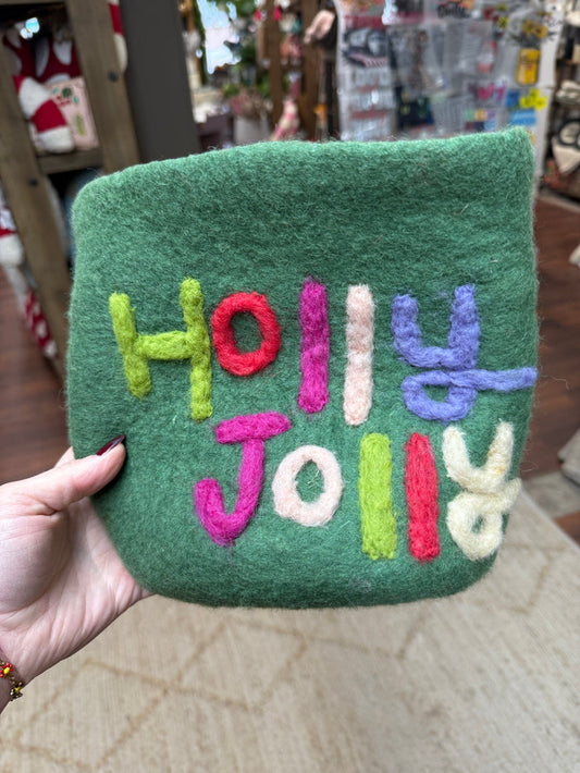 Felt Holly Jolly Pot Cover