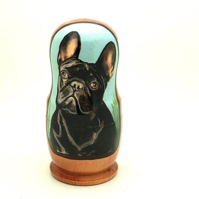 French Bulldog Dog Breed Matryoshka Doll Set 4" Tall