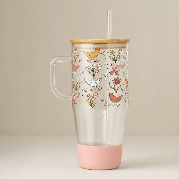 Funky Chicken in Rainbows Tumbler