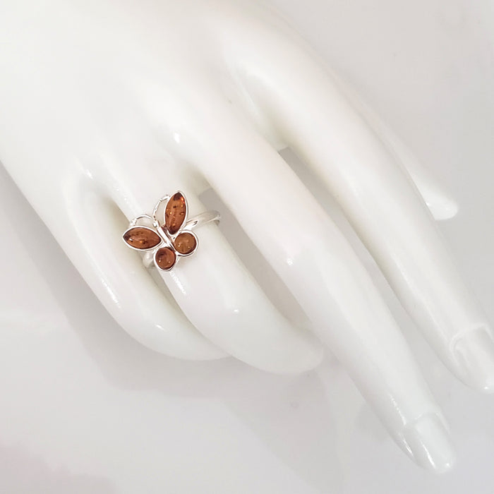 everyday butterfly amber ring