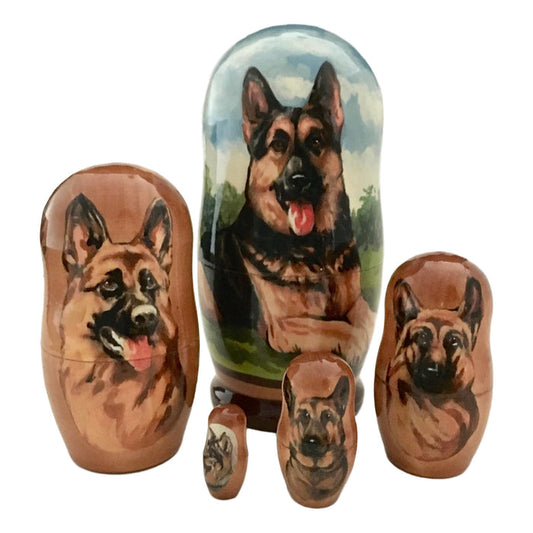 German shepherd nesting dolls
