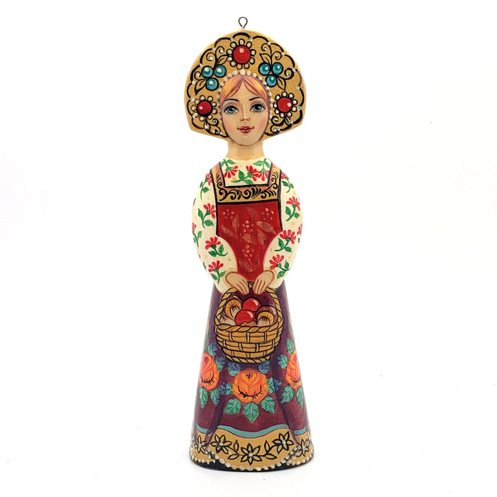 Christmas ornament Girl with mushroom basket