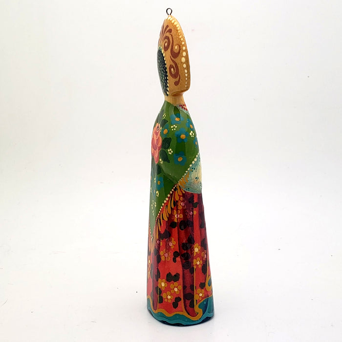 girl with flowers Christmas ornament
