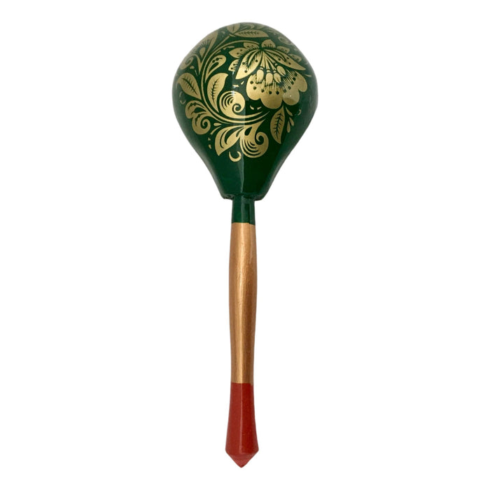 Handcrafted wooden spoon green