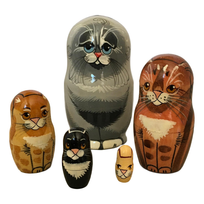 Grey cat nesting dolls