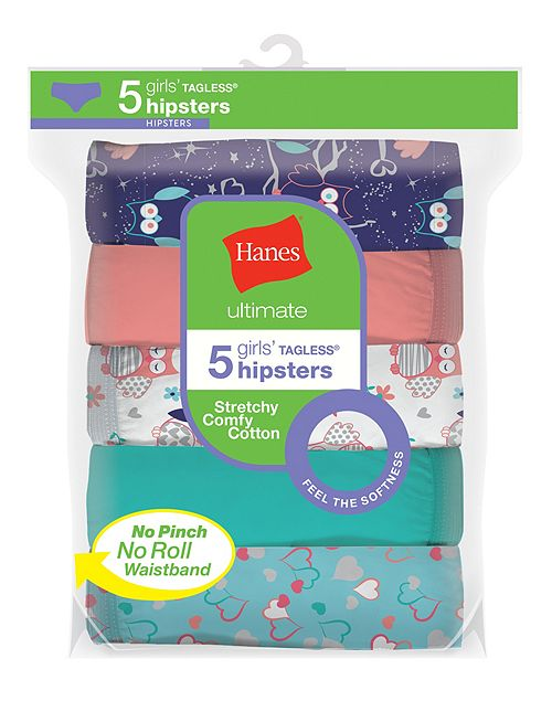 Hanes Girls Ultimate® Cotton Stretch Hipsters 5-Pack