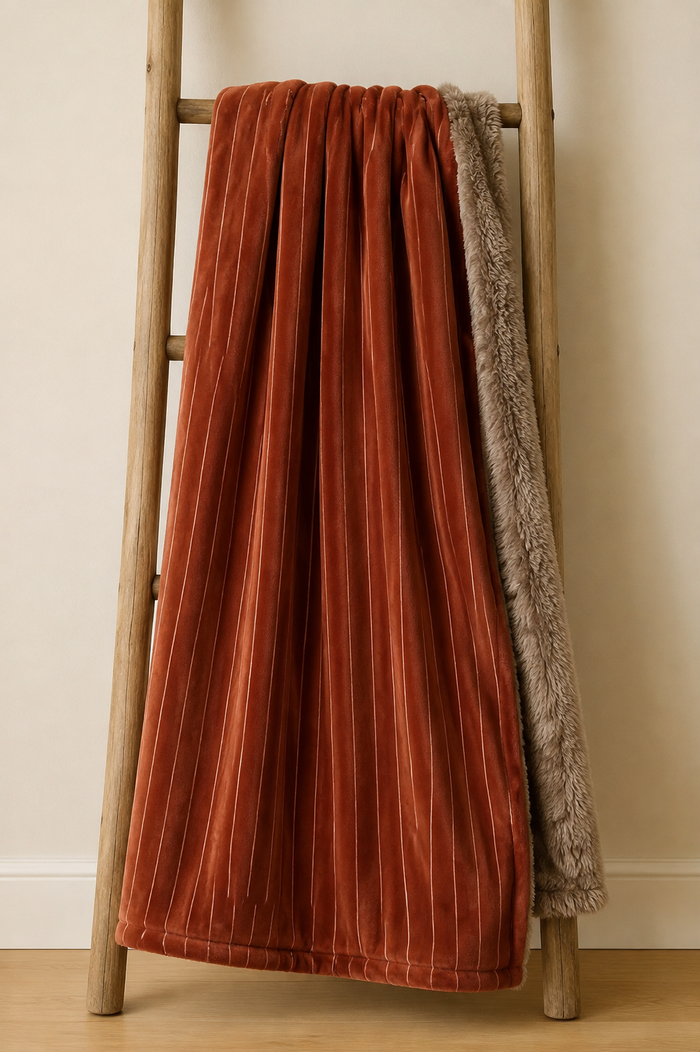 Rust & White Stripe