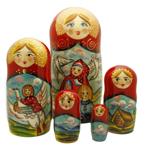 The Magic Swan Geese Nesting Doll Fairy Tale Set