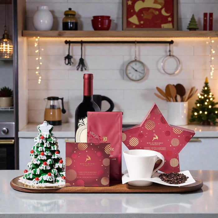 Holiday Warm Comforts Wine Gift Set, wine gift, wine, chocolate gift, chocolate, holiday gift, holiday, Christmas gift, Christmas