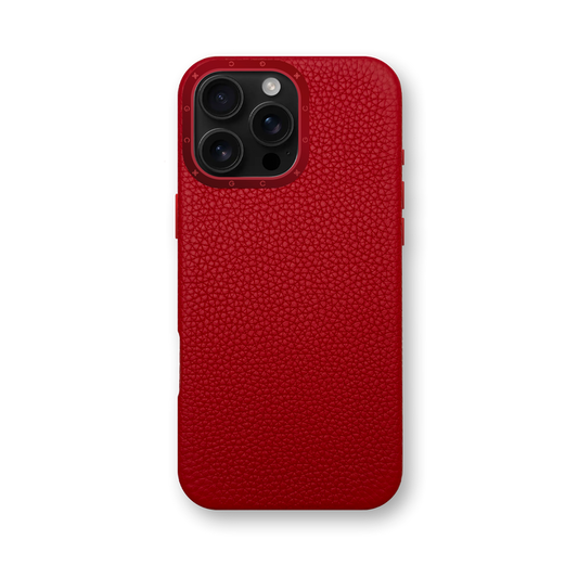 iPhone Case 16 / Full-Grain Leather - Cherry