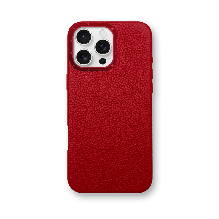 iPhone Case 16 / Full-Grain Leather - Cherry