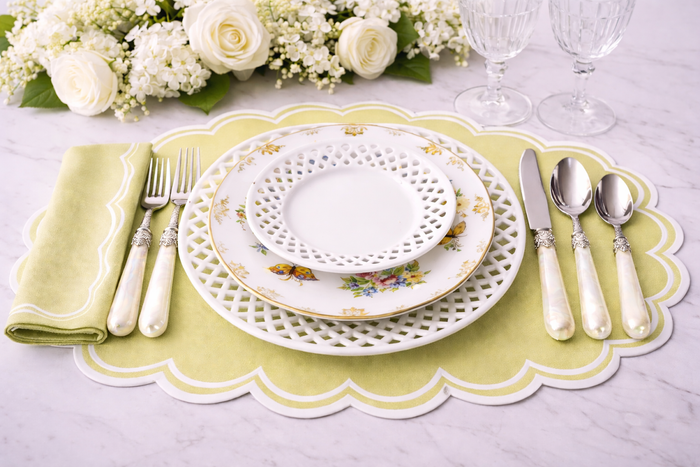 Ivory Pearlized Five Piece Flatware Set