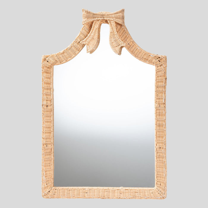 Jorren Rattan Wall Mirror by bali & pari — overall view
