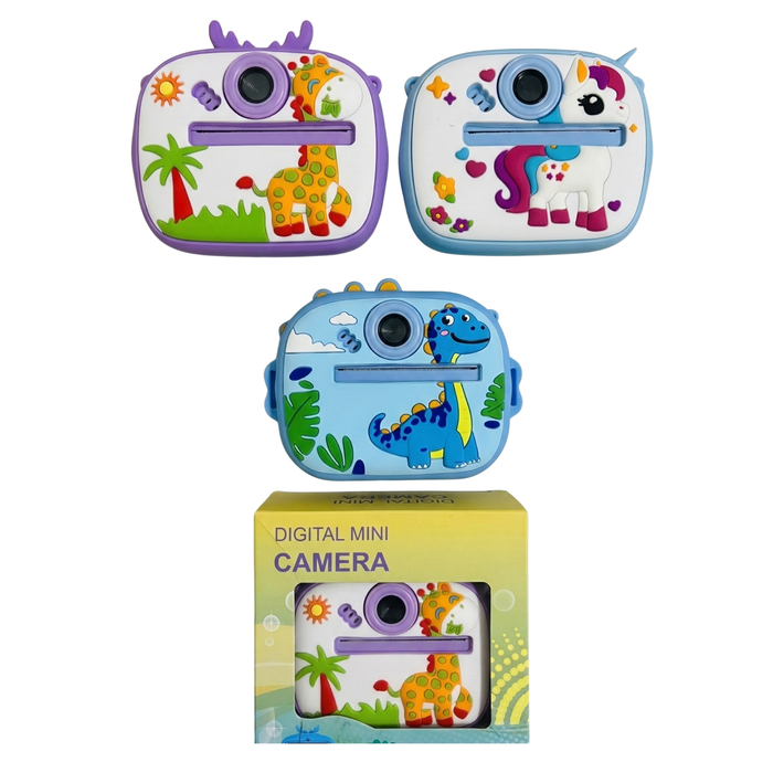 Kids Instant Thermal Print Camera with 1080P Video Recording, Music and Games