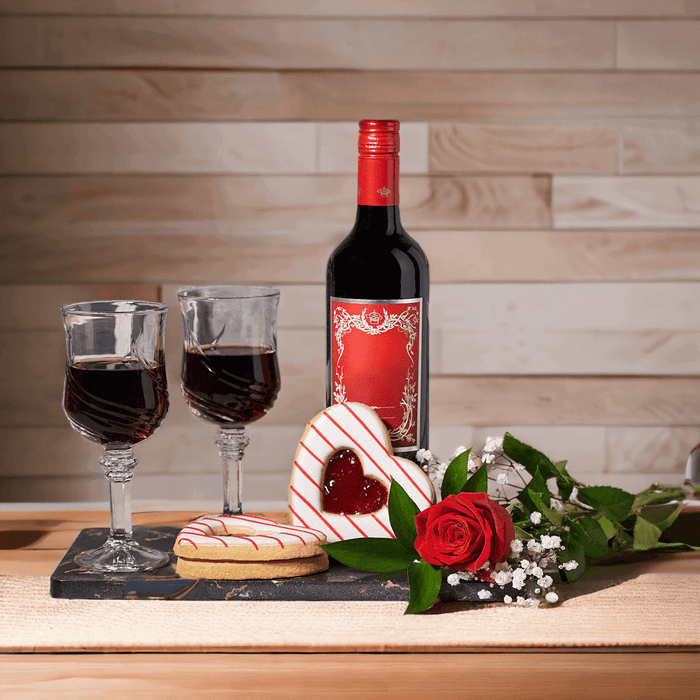 "Kiss From A Rose" Wine Gift Set from Monthly Sommelier USA - Wine Gift Basket - USA Delivery