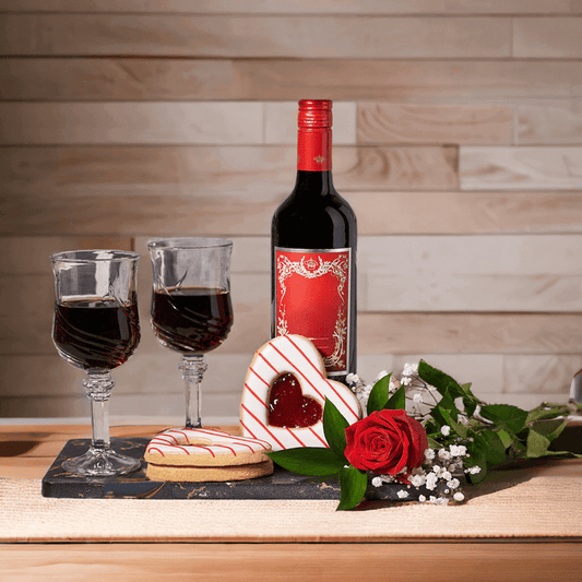 "Kiss From A Rose" Wine Gift Set from Monthly Sommelier USA - Wine Gift Basket - USA Delivery