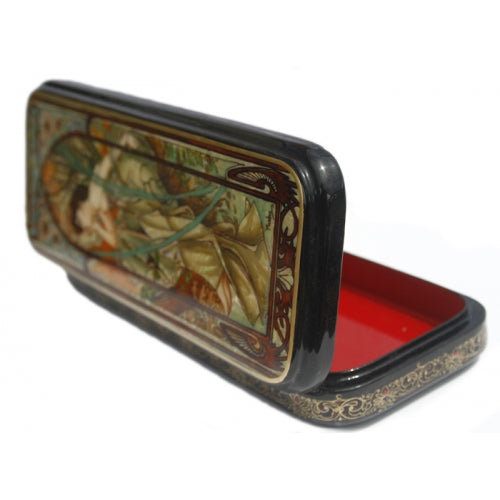 Lacquer Box Evening Contemplation Inspired by Mucha