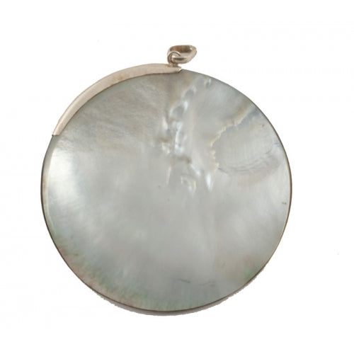 Large Hand Painted Silver Top Pendant Inspired by The Kiss Klimt