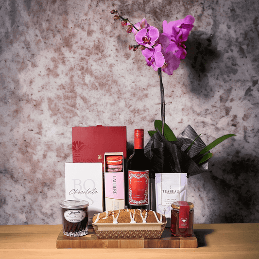 "Lemon Poppy Loaf & Wine Gift Set" A variety of sweet and decadent delights to charm your friends and family, especially for their milestone celebrations.