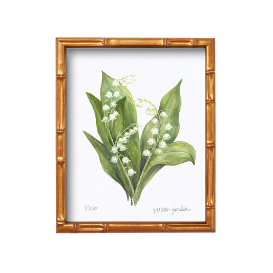 Lily of the Valley Archival Art Print — Lily of the Valley print in the Bamboo-style frame; Susan Gordon