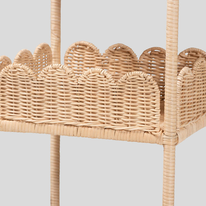 Linden Rattan Storage Shelf by bali & pari — material and construction detail