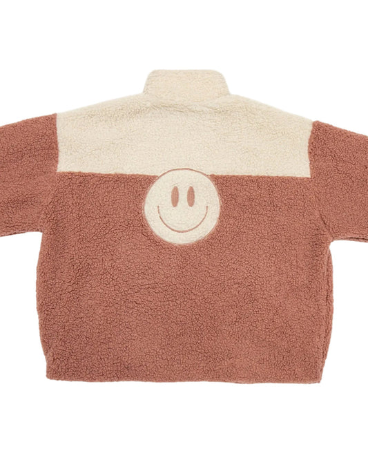 Little Teddy Smiley Jacket Soft Rose