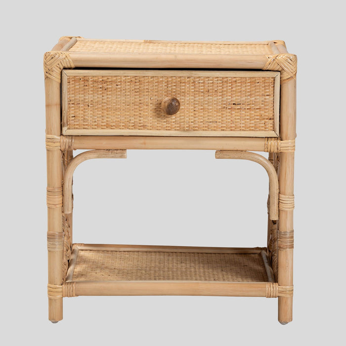 Luella Rattan 1-Drawer Nightstand by bali & pari — overall view