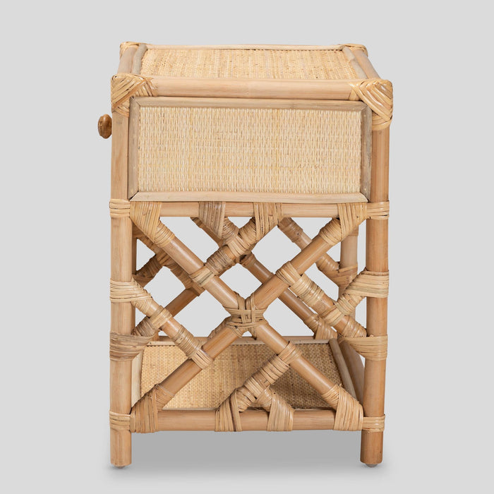 Luella Rattan 1-Drawer Nightstand by bali & pari — overall view