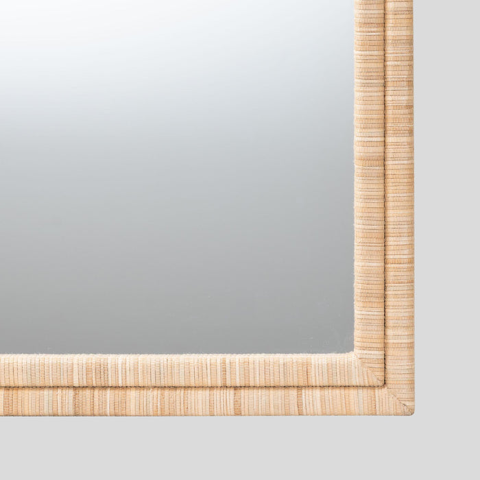 Marcellin Grasscloth Wall Mirror by bali & pari — material and construction detail