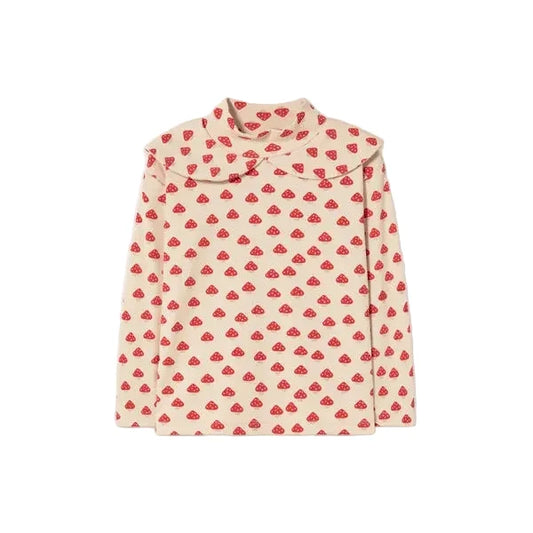 Mini Mushrooms Mockneck Blouse Ivory