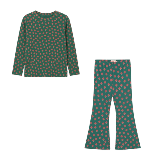 Mini Mushrooms Rib Set Dark Green