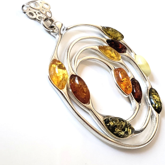 circle silver modern pendant