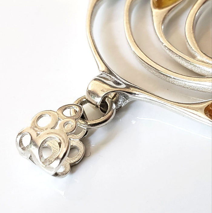large silver bail necklace