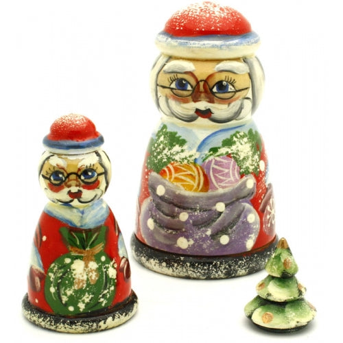 Mr and Mrs Claus Nesting Doll Set