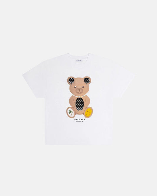 Nialaya LA Happy Bear Tee in White