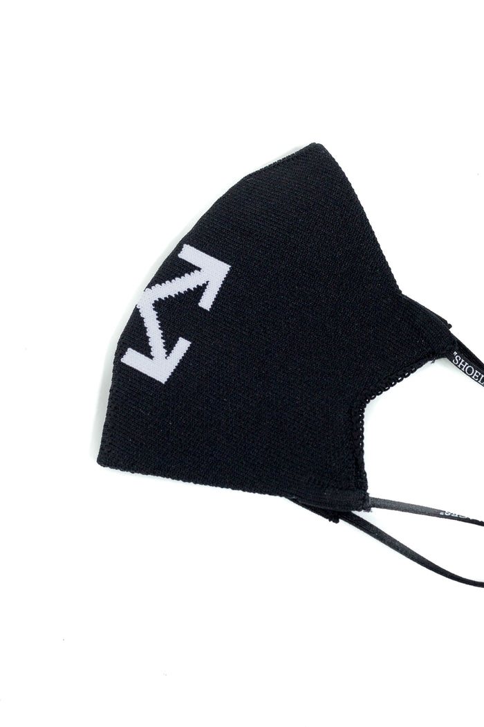 Off White  Arrow Knit Simple Mask Black White