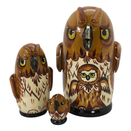 Russian matryoshka owl set