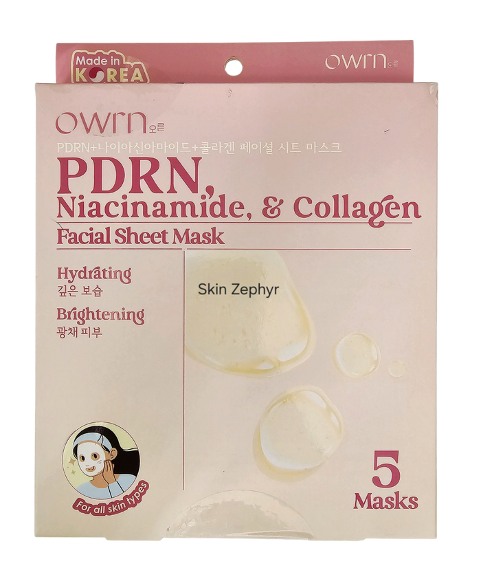 OWRN PDRN, Niacinamide and Collagen Sheet Masks