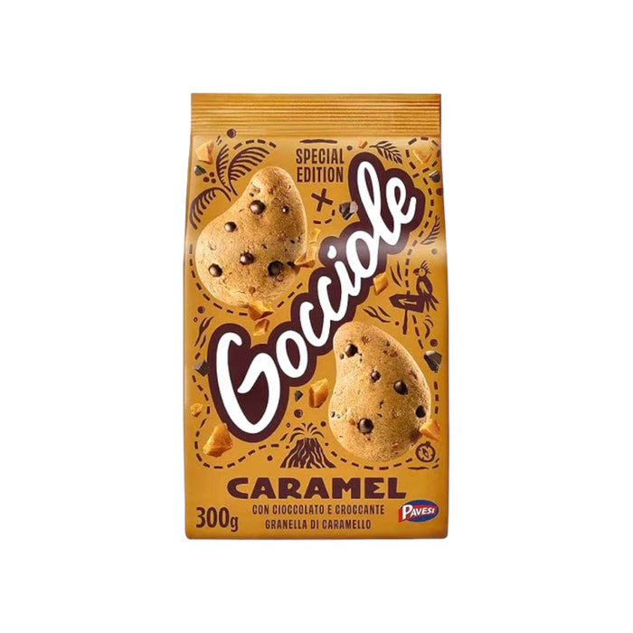 Pavesi Gocciole Caramel Cookies With Chocolate Chips 300g