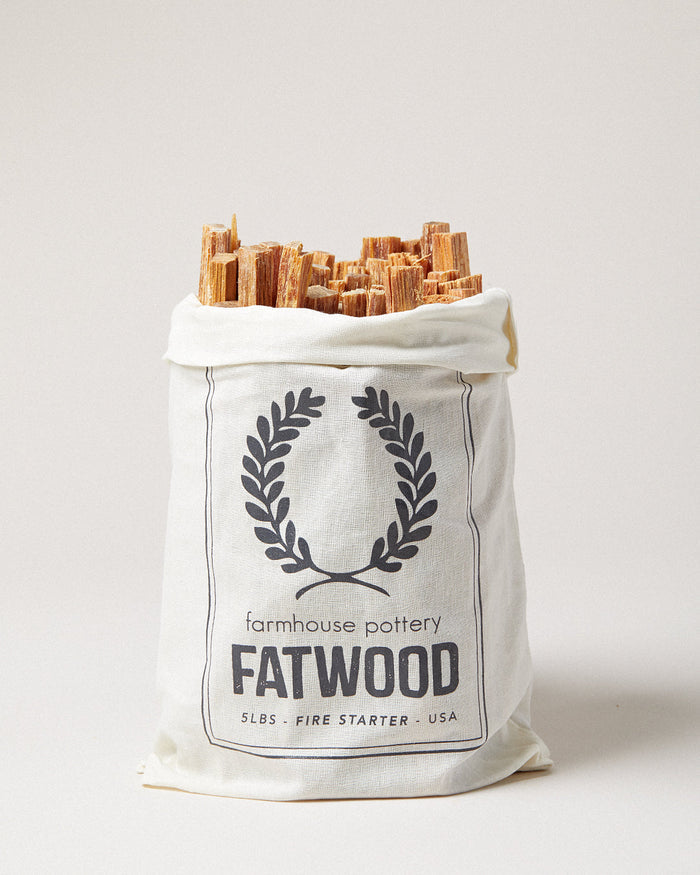 Pine Fatwood Fire Starter — bag filled with fatwood sticks; Farmhouse Pottery