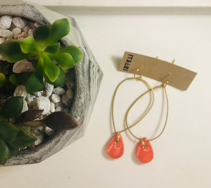 Porcelain Tear Drop Earings