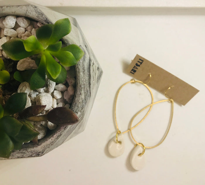 Porcelain Tear Drop Earings