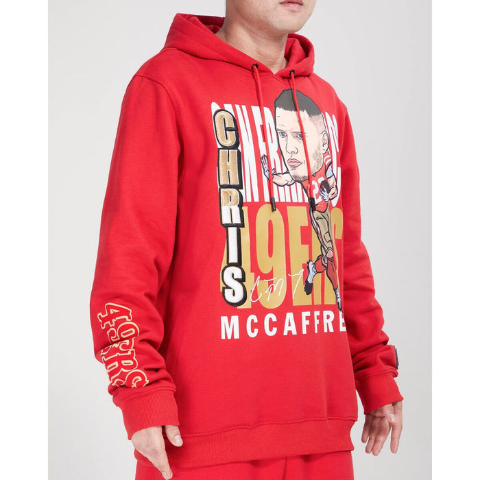 High quality red hoodie featuring the Christian McCaffrey #23 Remix Avatar