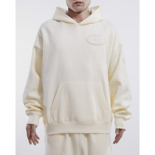Pro Standard San Francisco 49ers Neutral Drop Shoulder Hoodie - Eggshell (FS4544637-EGG) - Stylish and comfortable hoodie featuring the iconic 49ers logo