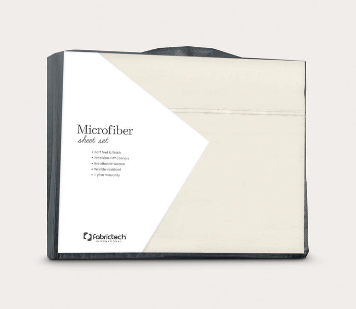 Microfiber Sheet Set by PureCare, packaging, ivory