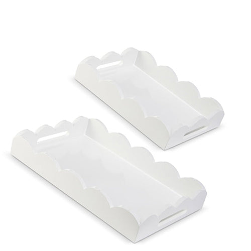 18.5" White Scalloped Tray